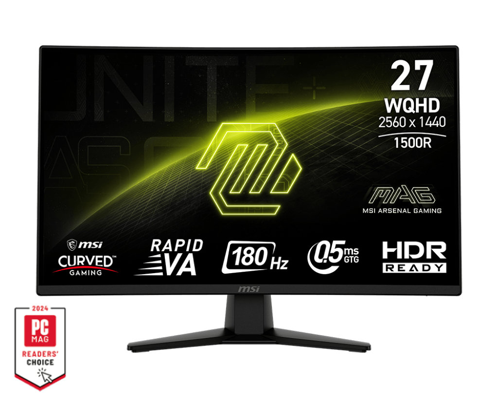 MSI MN MAG 274CQF 27 Rapid VA QHD 2560x1440 16:9 0.5ms 180Hz 2xHDMI DP Retail