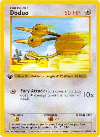 Doduo 48 - Base Set Shadowless 1st Edition