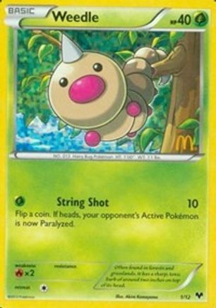 Weedle - 1/12 1/12 - McDonalds Promos 2014 Holofoil