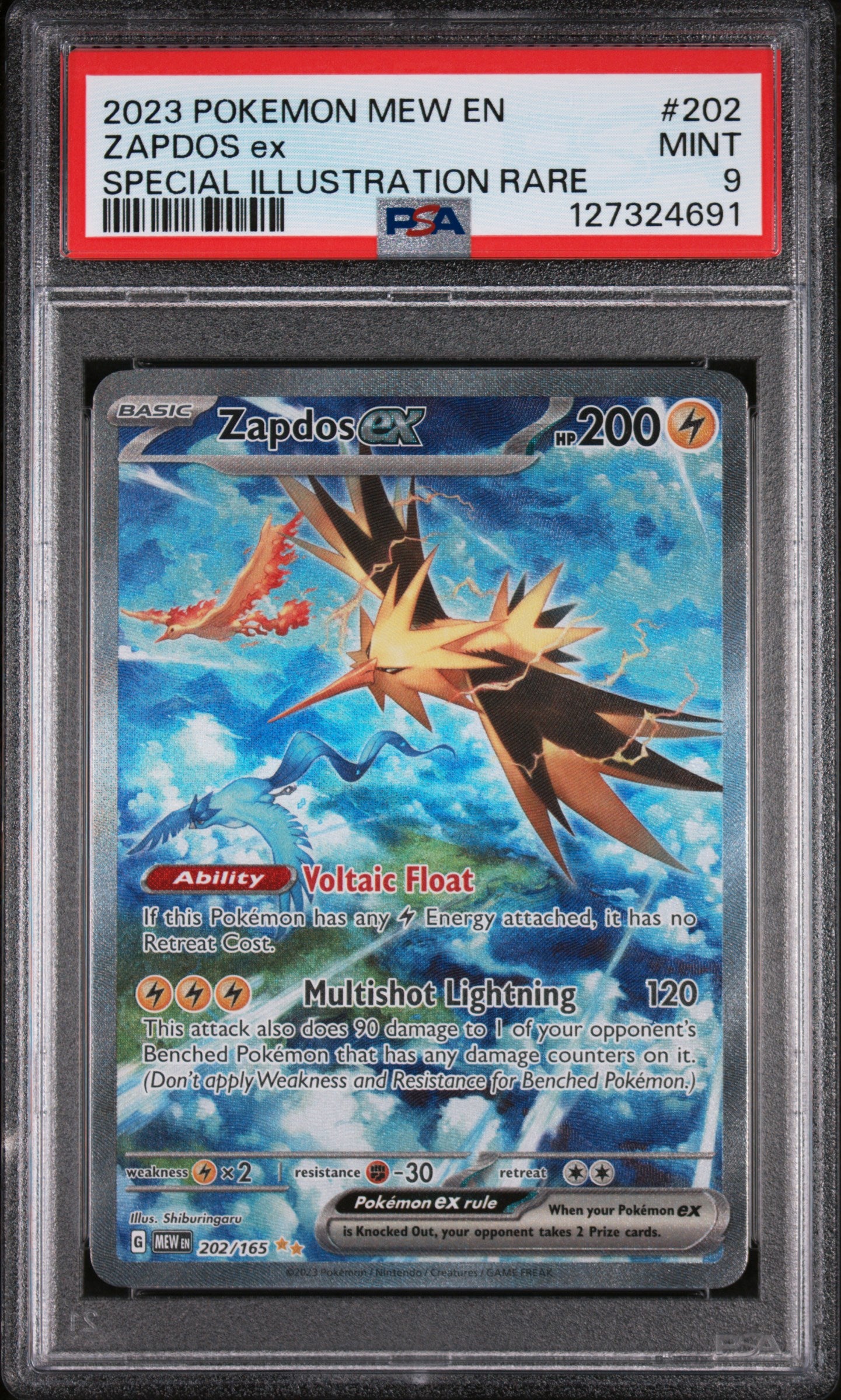 ZAPDOS EX 202- POKEMON 151- PSA 9 MINT