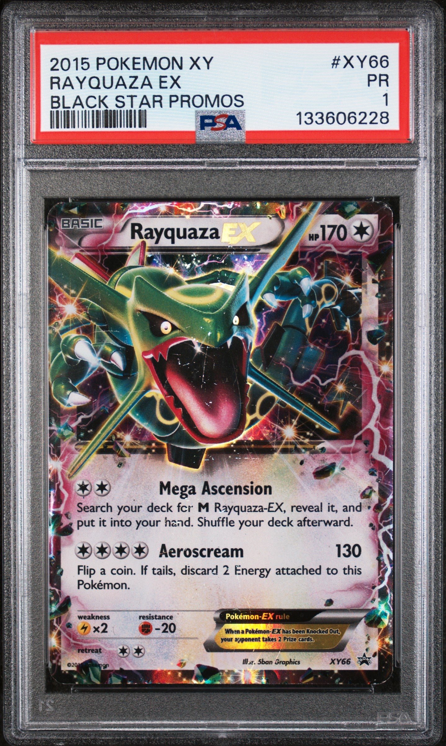 RAYQUAZA EX XY66- POKEMON XY BLACK STAR PROMOS- PSA 1 PR