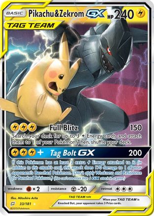 Pikachu & Zekrom GX 33/181 - SM Team Up Holofoil