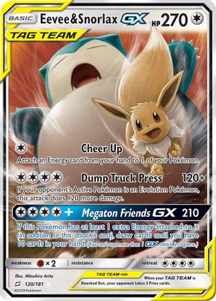 Eevee & Snorlax GX 120/181 - SM Team Up Holofoil