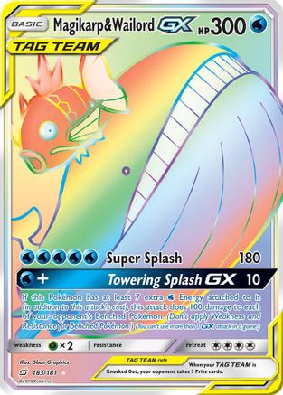 Magikarp & Wailord GX (Secret) 183/181 - SM Team Up Holofoil