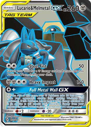 Lucario & Melmetal GX (Full Art) 203/214 - SM Unbroken Bonds Holofoil