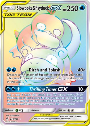 Slowpoke & Psyduck GX (Secret) 239/236 - SM Unified Minds Holofoil