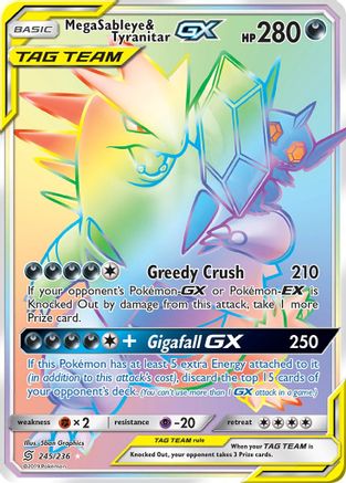 Mega Sableye & Tyranitar GX (Secret) 245/236 - SM Unified Minds Holofoil