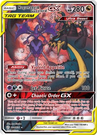 Naganadel & Guzzlord GX (Alternate Full Art) 224/236 - SM Cosmic Eclipse Holofoil