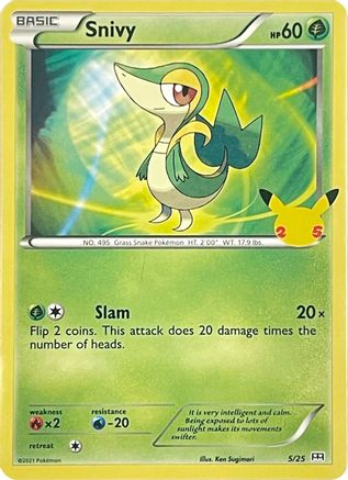Snivy - 5/25 5/25 - McDonalds 25th Anniversary Promos Holofoil