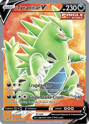 Tyranitar V (Full Art) 154/163 - SWSH05 Battle Styles Holofoil