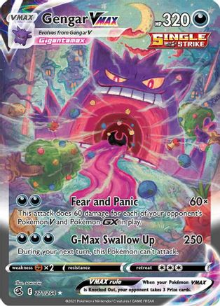 Gengar VMAX (Alternate Art Secret) 271/264 - SWSH08 Fusion Strike Holofoil