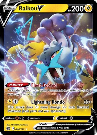Raikou V 48/172 - SWSH09 Brilliant Stars Holofoil