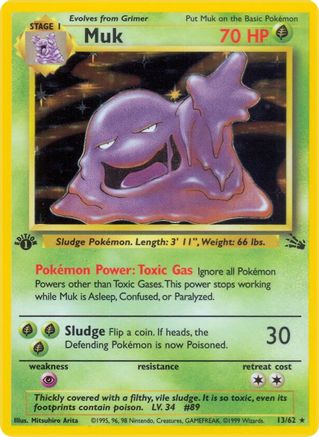 Muk (13) 13/62 - Fossil Unlimited Holofoil