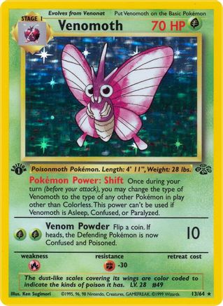 Venomoth (13) 13/64 - Jungle Unlimited Holofoil