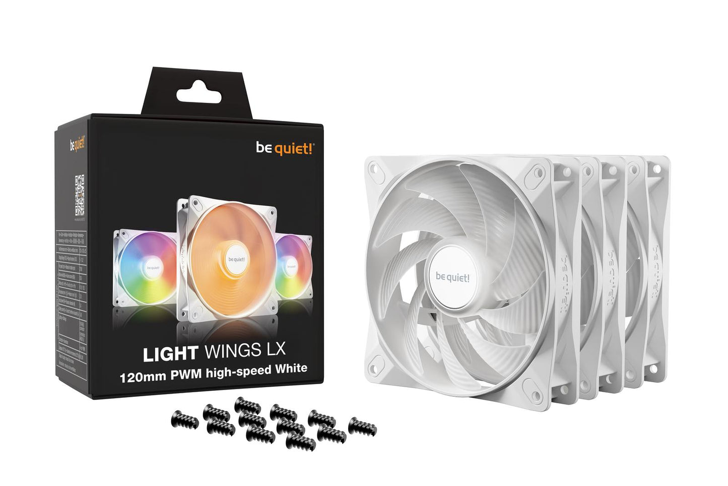 be quiet! Fan BL125 LIGHT WINGS LX 120mm PWM high-speed White Triple Pack