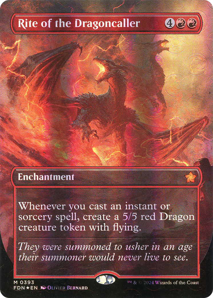 Rite of the Dragoncaller (FDN-393) - Foundations (Borderless) Foil