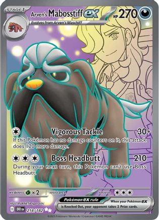 Arven's Mabosstiff ex - 218/182 218 - SV10 Destined Rivals Holofoil