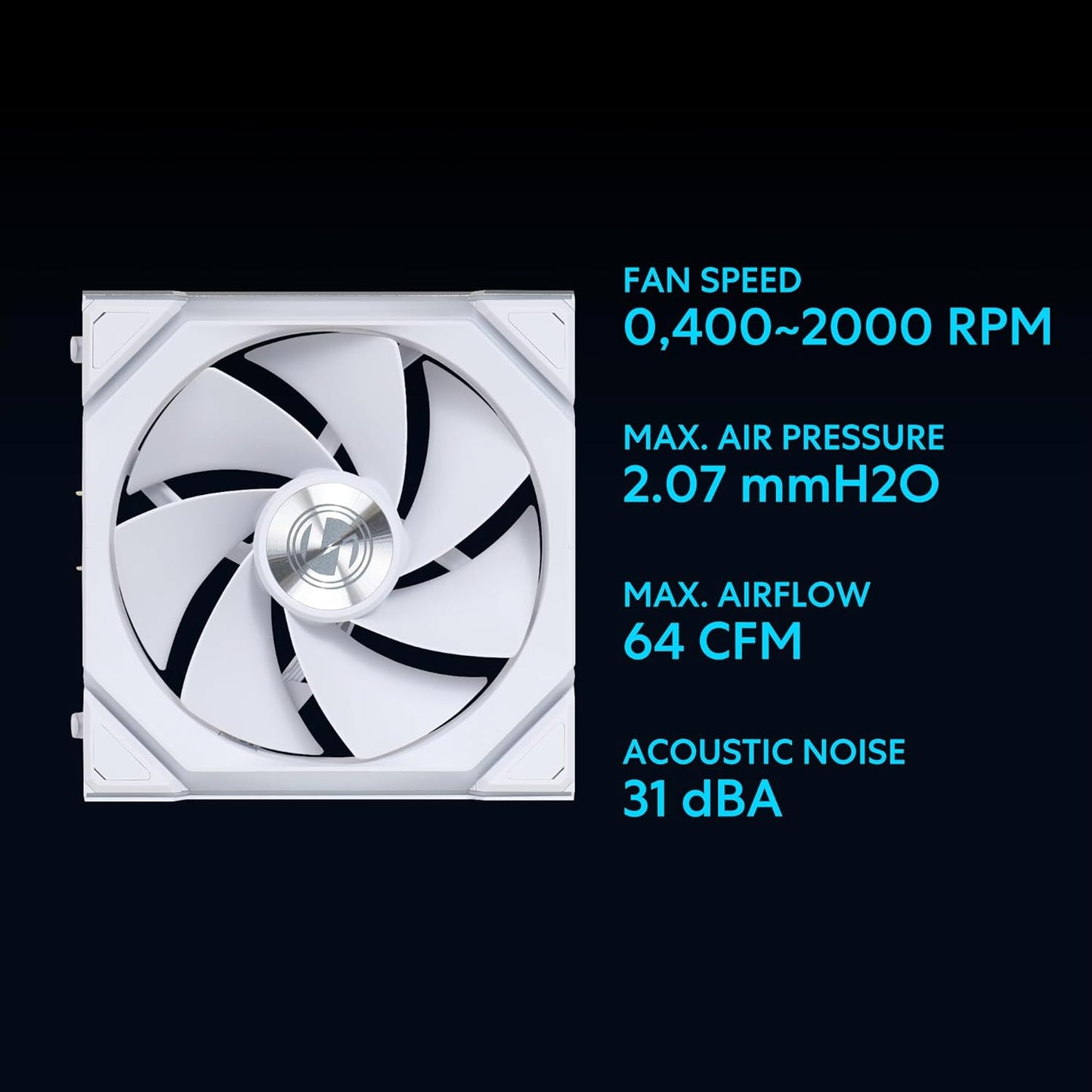 Lian-Li 12RSL1W1W UNI FAN SL 120 Wireless RGB 120mm Fan Reverse Blade White