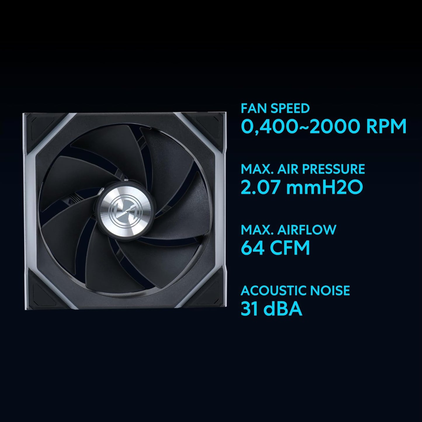 Lian-Li 12RSL1W1B UNI FAN SL 120 Wireless RGB 120mm Fan Reverse Blade Black