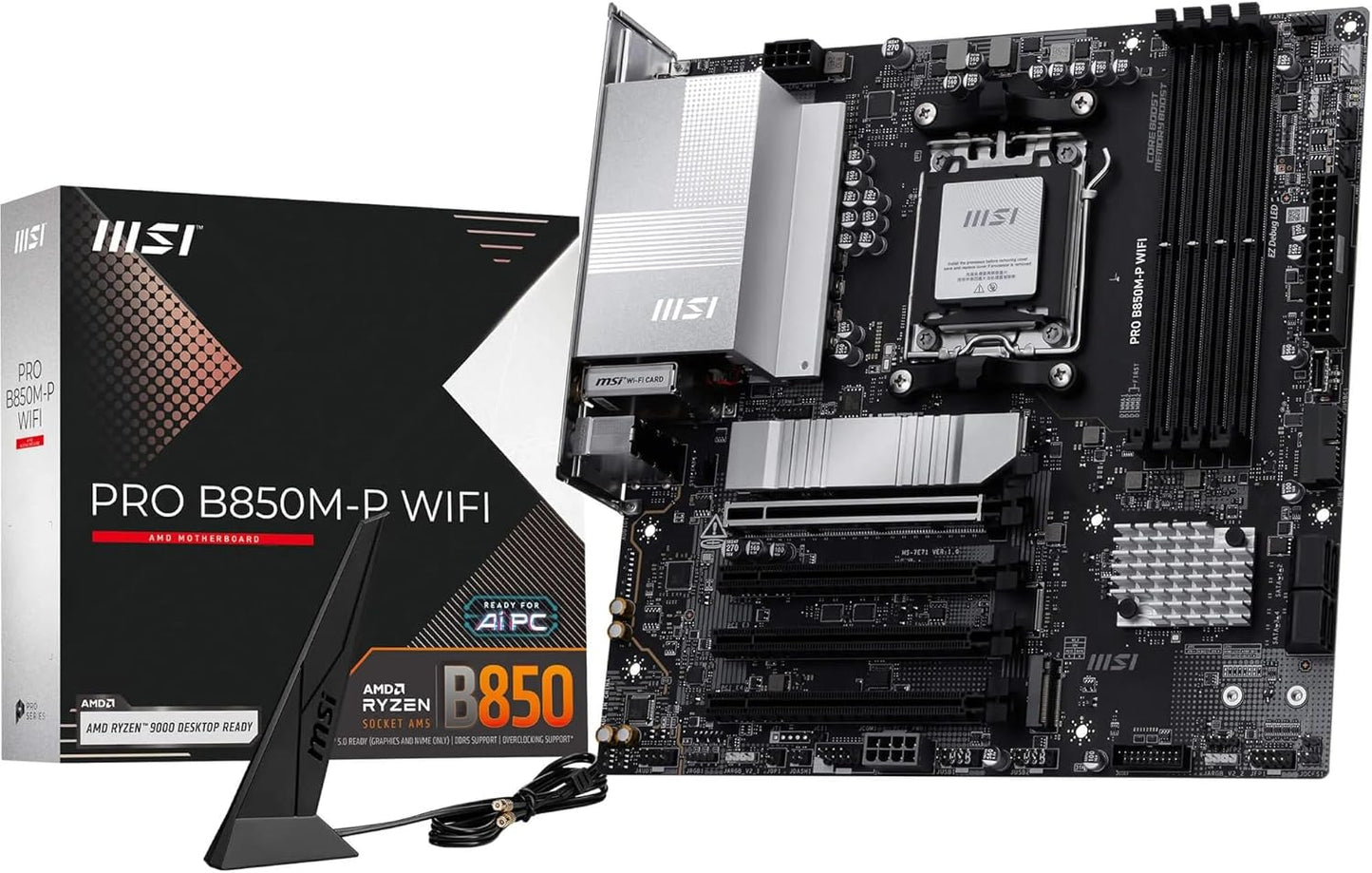 MSI PRO B850M-P WIFI AMD B850 AM5 Max.256GB DDR5 mATX