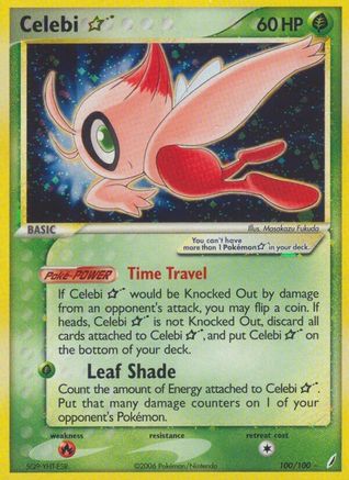 Celebi Star 100/100 - Crystal Guardians Holofoil