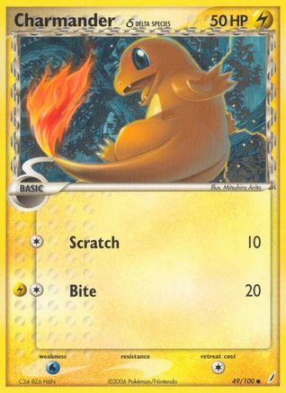 Charmander (Delta Species) 49/100 - Crystal Guardians Reverse Holofoil