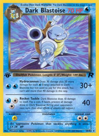 Dark Blastoise (20) 20/82 - Team Rocket Unlimited