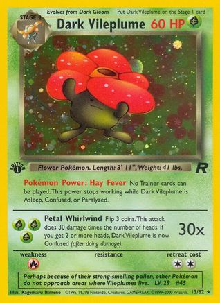 Dark Vileplume (13) 13/82 - Team Rocket Unlimited Holofoil