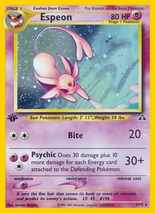 Espeon (1) 1/75 - Neo Discovery Unlimited Holofoil