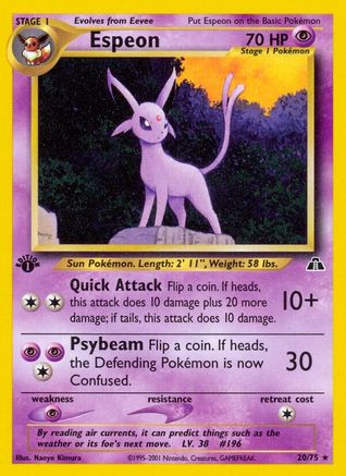 Espeon (20) 20/75 - Neo Discovery 1st Edition