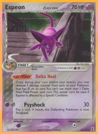 Espeon (Delta Species) 4/113 - Delta Species Reverse Holofoil