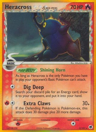 Heracross (Delta Species) 3/101 - Dragon Frontiers Reverse Holofoil