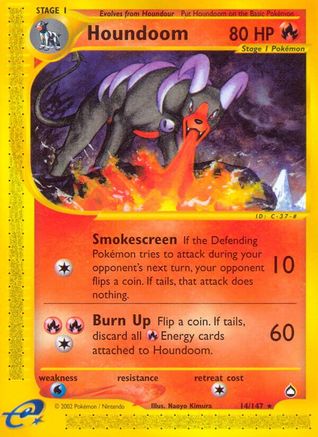 Houndoom (14) 14/147 - Aquapolis Reverse Holofoil