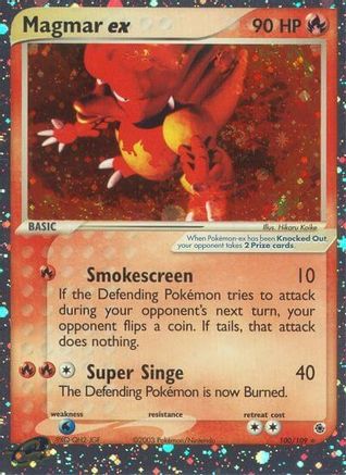 Magmar ex 100/109 - Ruby and Sapphire Holofoil