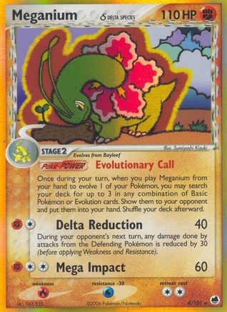 Meganium (Delta Species) 4/101 - Dragon Frontiers Reverse Holofoil