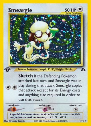 Smeargle (11) 11/75 - Neo Discovery Unlimited Holofoil
