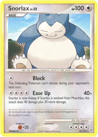 Snorlax 37/130 - Diamond and Pearl Reverse Holofoil