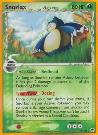 Snorlax (Delta Species) 10/101 - Dragon Frontiers Reverse Holofoil