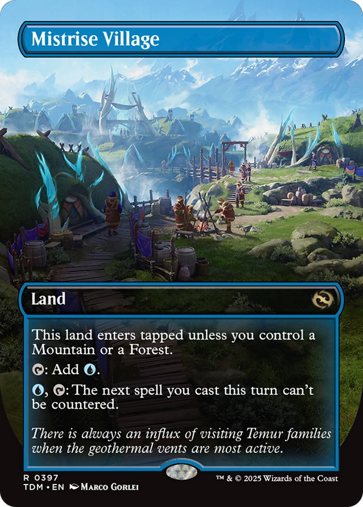 Mistrise Village (Borderless) (TDM-397) - Tarkir: Dragonstorm (Borderless) Foil