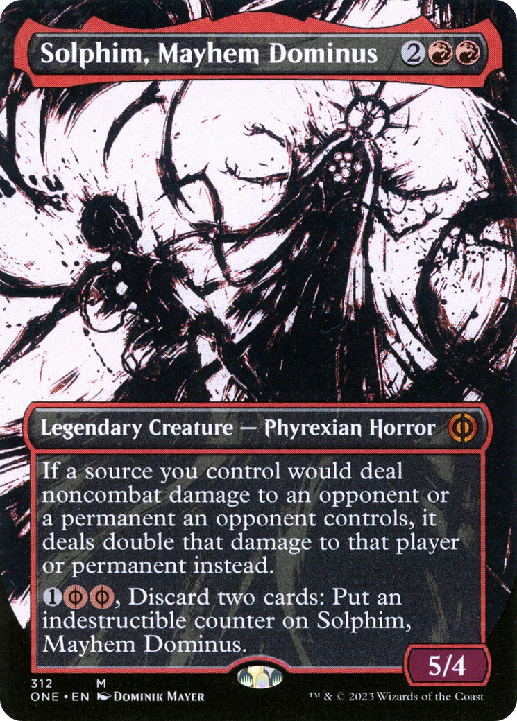 Solphim, Mayhem Dominus (ONE-312) - Phyrexia: All Will Be One: (Showcase) (Borderless) Foil