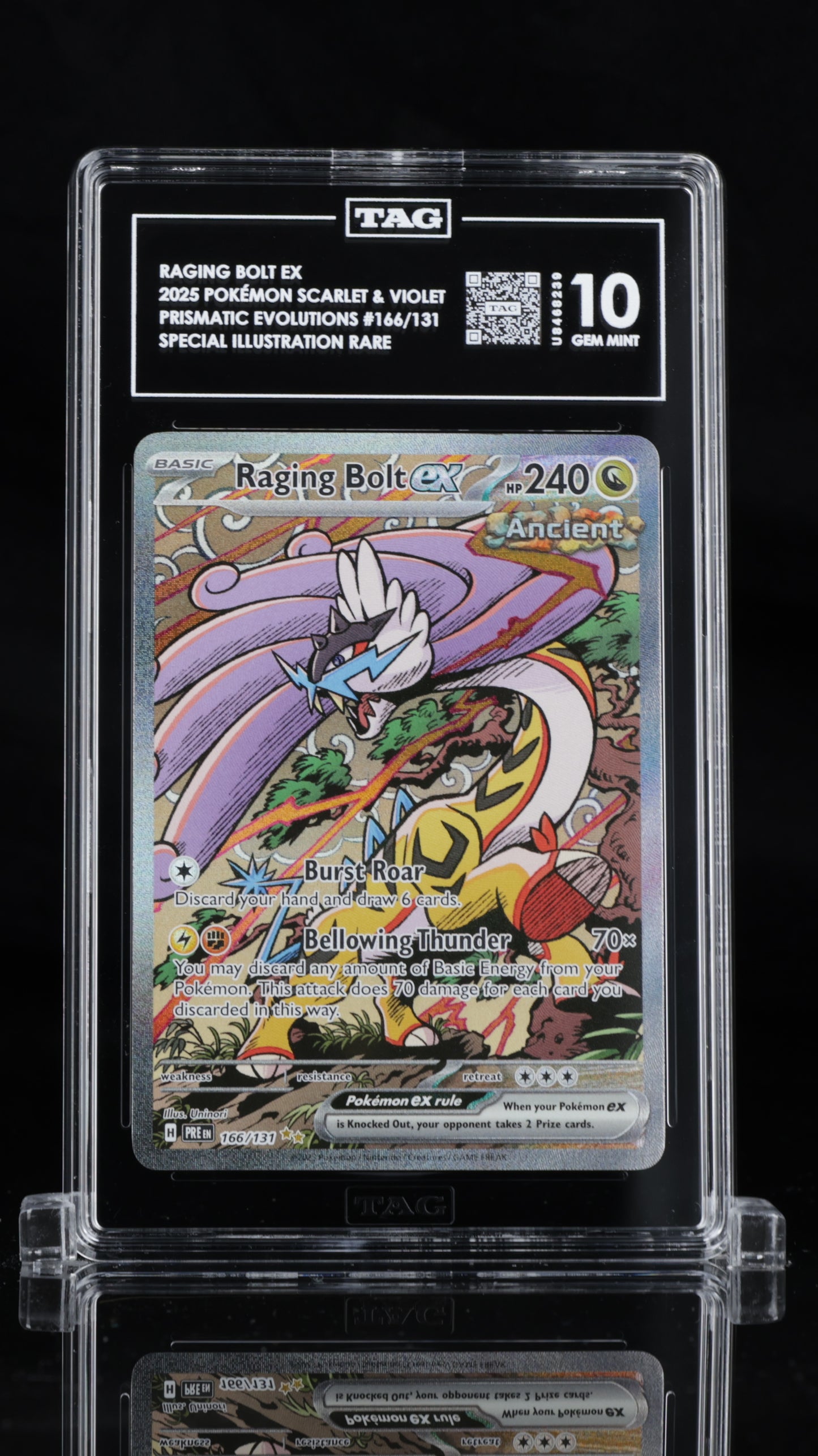 RAGING BOLT EX 166/131- PRISMATIC EVOLUTIONS- TAG 10 GEM MINT