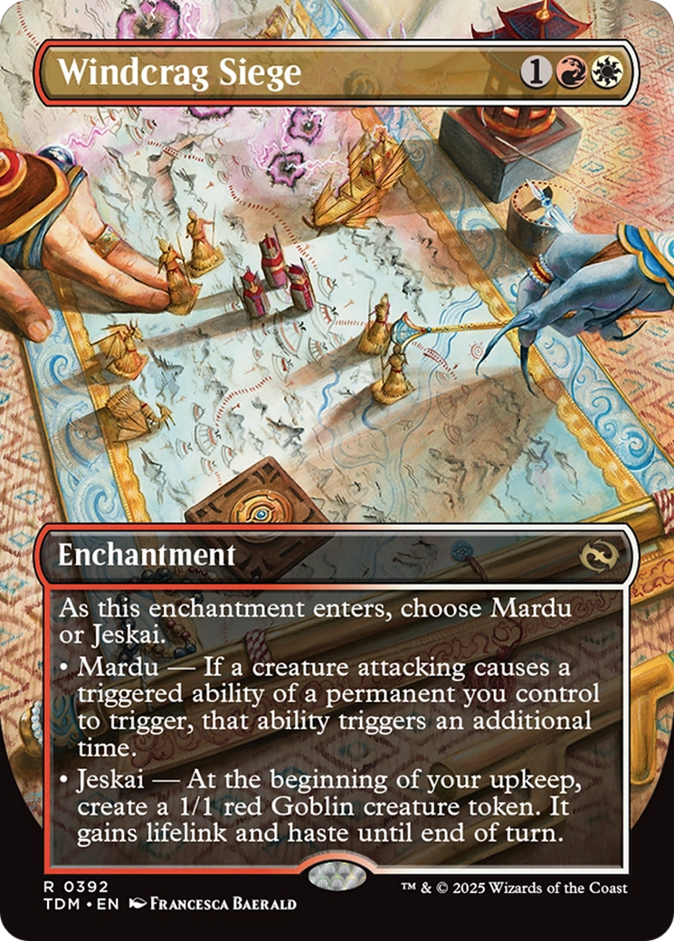 Windcrag Siege (Borderless) (TDM-392) - Tarkir: Dragonstorm: (enchantment) (Borderless) Foil