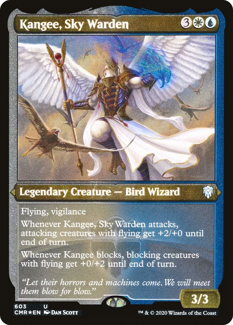 Kangee, Sky Warden (CMR-603) - Commander Legends Etched Foil