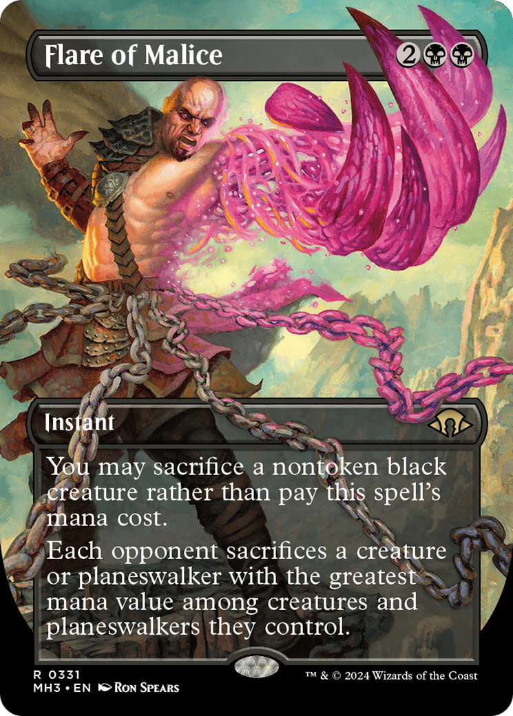Flare of Malice (Borderless) (MH3-331) - Modern Horizons 3 (Borderless) Foil