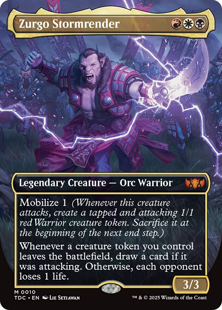 Zurgo Stormrender (Borderless) (TDC-010) - Commander: Tarkir: Dragonstorm (Borderless) Foil