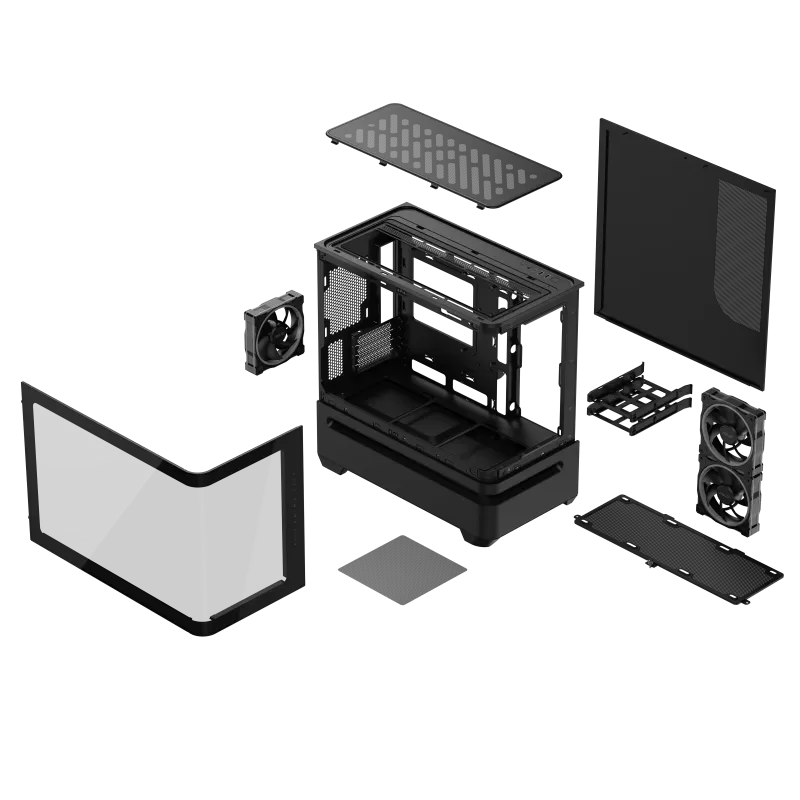 Asus Case PRIME AP202 TG ARGB BLACK Mid-Tower mATX fully curved