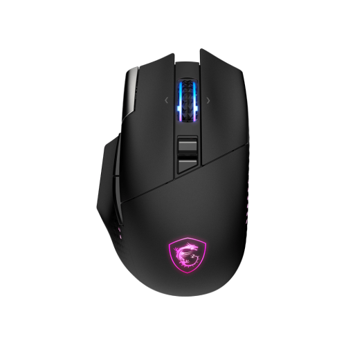 MSI Versa Pro Wireless Mouse, Black w/ 26,000 dpi Sensor, OMRON Main Switches, USB, Bluetooth v5.3, SWIFTSPEED 2.4GHz