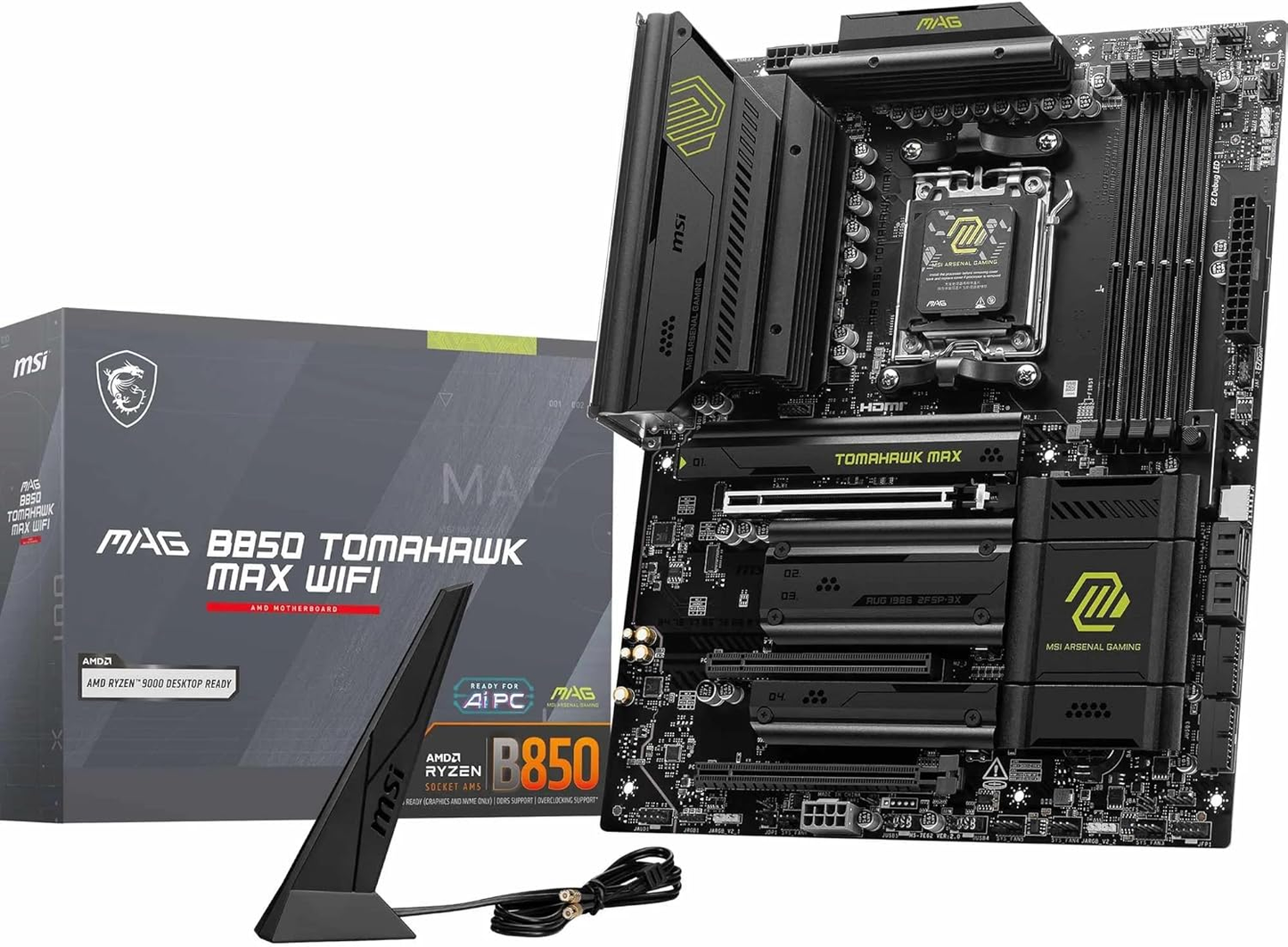 MSI MAG B850 TOMAHAWK MAX WIFI II AMD B850 AM5 Max256GB DDR5 ATX