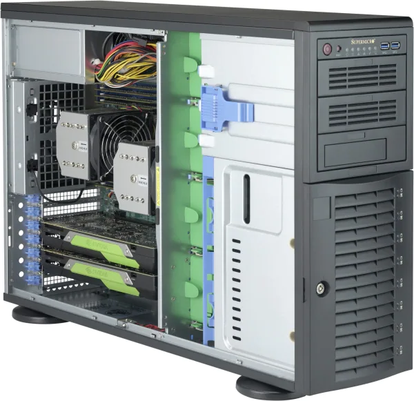 Supermicro CSE-743AC-1K26B-SQ 4U 8x3.5 2.5HS SAS 1200W EATX ATX Black