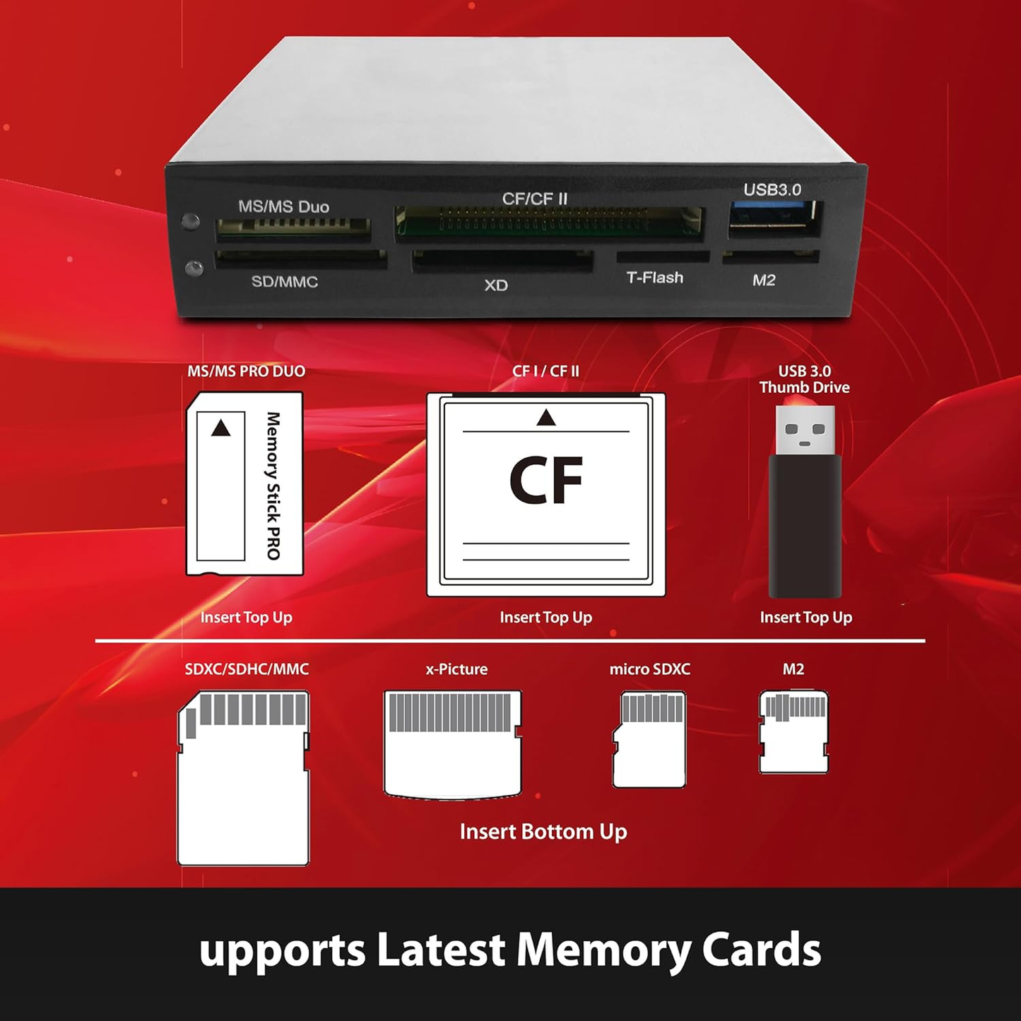 Vantec UGT-CR940 USB 3.0 Multi-LUN Memory Internal Card reader